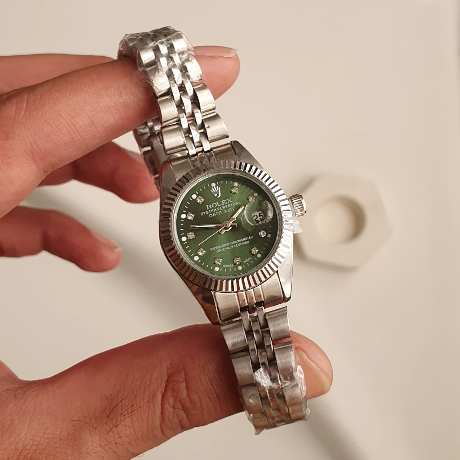 20260503_130652 ساعت زنانه ROLEX DATE JUST صفحه سبز - Image 1