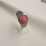 ساعت مردانه CASIO تقویم دار گرد بند استیل صفحه قرمز - Image 4