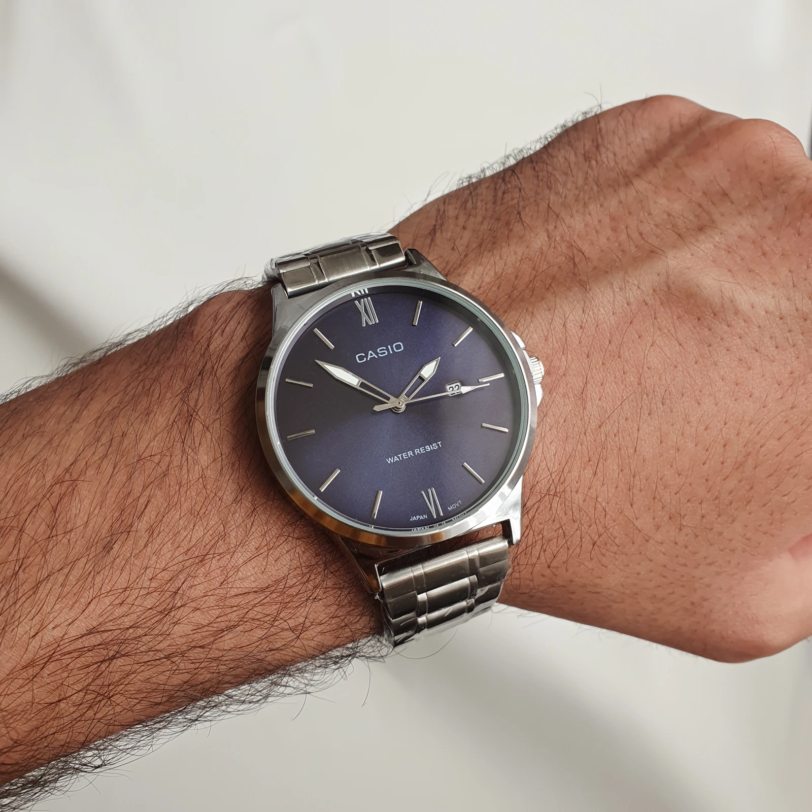 20260505_122550 ساعت مردانه CASIO کلاسیک تقویم دار گرد بند استیل - Image 1